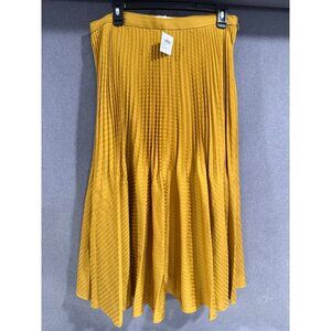 Club Monaco Gold Pleated Skirt Size 12 Elegant Design